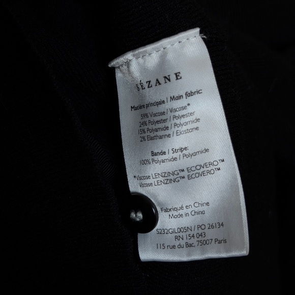 Sezane Black Scalloped-Edge Button Cardigan - Picture 5 of 5